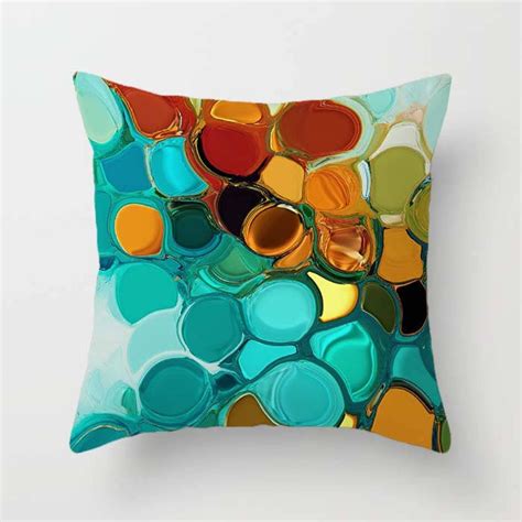 orange teal throw pillows|brown white and teal pillows.